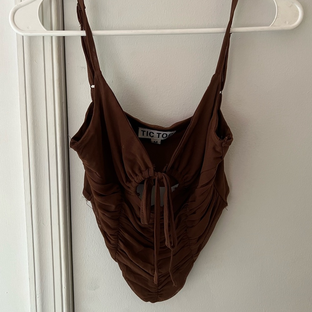 Brown y2k tank